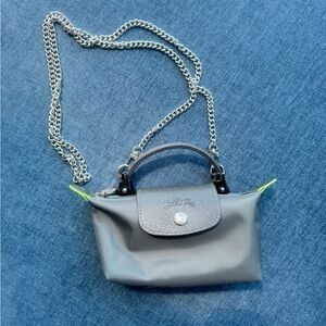 Longchamp recycled canvas cosmetics case graphite (strap included)